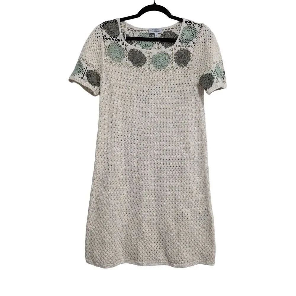 & other stories floral crochet mini dress Small